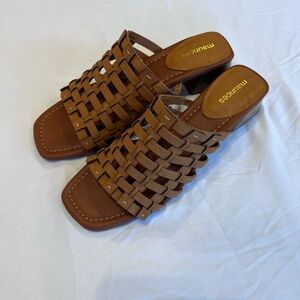 Women's Brown Woven Sandals